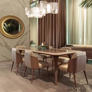 طاولة طعام رخام بتصميم ايطالي فاخر