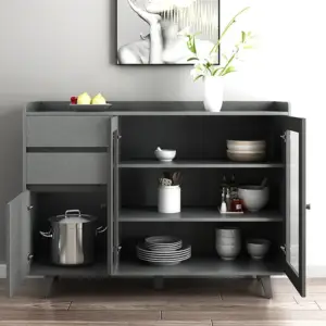 | طاولة بوفيه منزلي خشبي بتصميم عصري