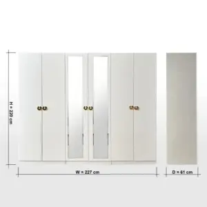 خزانة ملابس ستة أبواب بتصميم حديث 7 | خزانة ملابس ستة أبواب بتصميم حديث