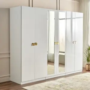 خزانة ملابس ستة أبواب بتصميم حديث 1 خزانة ملابس ستة أبواب بتصميم حديث