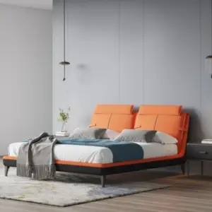 سرير نوم جلد بتصميم عصرى مميز 2 | سرير نوم جلد بتصميم عصرى مميز