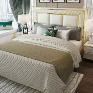 | سرير نوم فاخر من الجلد