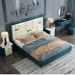 | سرير جلد بتصميم بسيط