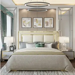 | سرير نوم فاخر من الجلد