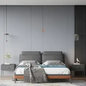 سرير نوم جلد بتصميم عصرى مميز 3 | سرير نوم جلد بتصميم عصرى مميز