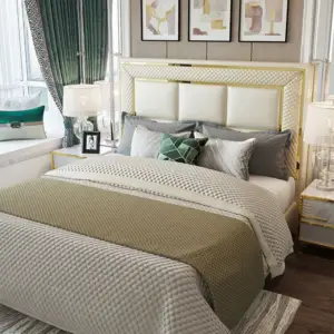 | سرير نوم فاخر من الجلد