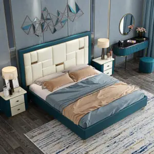 | سرير جلد بتصميم بسيط