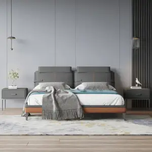 سرير نوم جلد بتصميم عصرى مميز