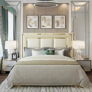 سرير نوم فاخر من الجلد