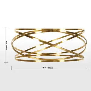 | طاولة قهوة دائرية بتصميم ملتف وسطح زجاجي