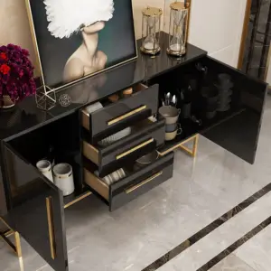 طاولة بوفيه طعام فاخر بسطح رخامي 4 | طاولة بوفيه طعام فاخر بسطح رخامي