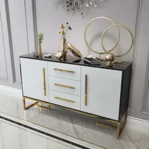 طاولة بوفيه طعام فاخر بسطح رخامي 5 | طاولة بوفيه طعام فاخر بسطح رخامي