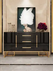 طاولة بوفيه طعام فاخر بسطح رخامي 8 طاولة بوفيه طعام فاخر بسطح رخامي