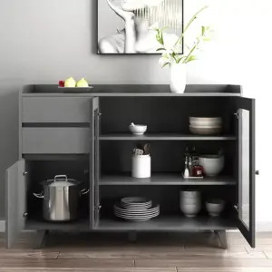 طاولة بوفيه منزلي خشبي بتصميم عصري
