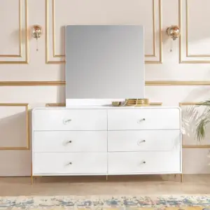 طاولة تسريحة ستة أدراج مع مرآة 3 | طاولة تسريحة ستة أدراج مع مرآة