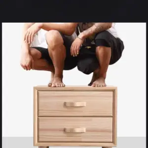 | طاولة سرير جانبية مغطى بالجلد منفصل بعدة ألوان