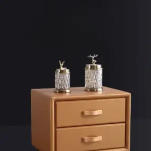 | طاولة سرير جانبية مغطى بالجلد منفصل بعدة ألوان