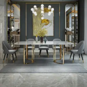 | طاولة طعام رخام مستطيلة