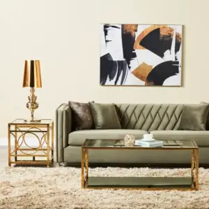 | طاولة قهوة بسطح زجاجي مميز