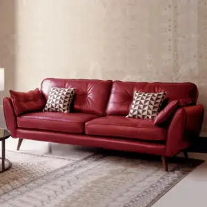 | كنب جلد مريح بتصميم عصري