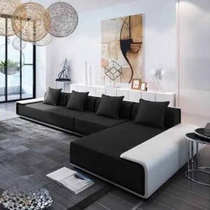 | كنب زاويه جلد بتصميم فاخر