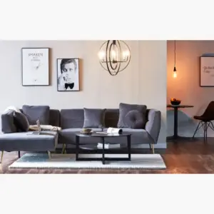 كنبة زاوية مخملية رباعية بتصميم أركيد 8 | كنبة زاوية مخملية رباعية بتصميم أركيد