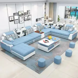 كنب زاوية بشكل دائري فاخر – تصميم غير تقليدي – تنجيد مريح – قاعدة خشبية – مناسب لغرف المعيشة الواسعة