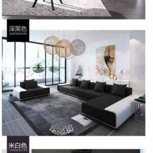 | كنب زاويه جلد بتصميم فاخر