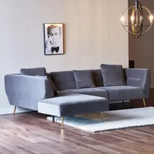 كنبة زاوية مخملية رباعية بتصميم أركيد 4 | كنبة زاوية مخملية رباعية بتصميم أركيد