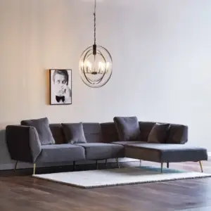 كنبة زاوية مخملية رباعية بتصميم أركيد 7 | كنبة زاوية مخملية رباعية بتصميم أركيد