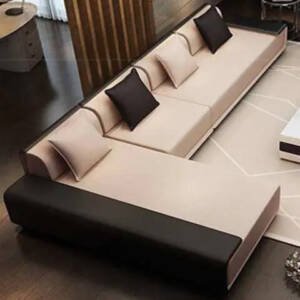 | كنب زاويه جلد بتصميم فاخر