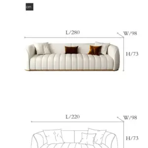 كنبة جلد فاخر متعدد المقاسات 7 | كنبة جلد فاخر متعدد المقاسات
