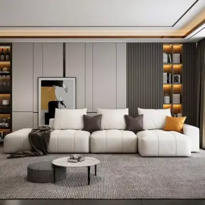 | كنبة زاوية جلدية بتصميم إيطالي فاخر