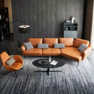 كرسي جلد متحرك فاخر