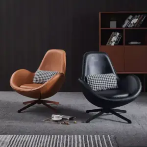 كرسي جلد متحرك فاخر