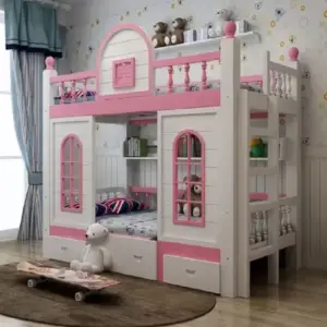 سرير أطفال دورين مع زحليقة – تصميم ممتع وآمن – خشب متين – سلم جانبي – ألوان متعددة 4 سرير