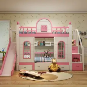 سرير أطفال دورين مع زحليقة – تصميم ممتع وآمن – خشب متين – سلم جانبي – ألوان متعددة 1 سرير أطفال دورين مع زحليقة – تصميم ممتع وآمن – خشب متين – سلم جانبي – ألوان متعددة