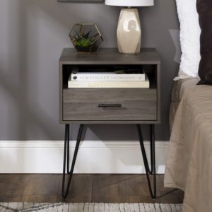 | كمودينة خشبي بأرجل معدني