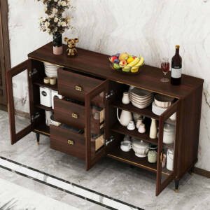 | كوفي كورنر بني خشبي بادرج