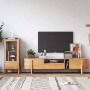 | طاولة تلفاز خشبي مميزة