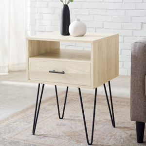 | كمودينة خشبي بأرجل معدني