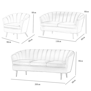 | كنب مودرن مخملي وارجل معدنية