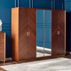 خزانة ملابس 6 أبواب بأدراج - ريفايند فينتاج 1 خزانة ملابس 6 أبواب بأدراج - ريفايند فينتاج