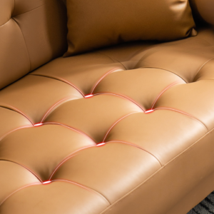 | كنب جلد ثلاثي بتصميم فاخر