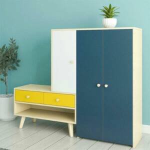 | دولاب بارفف و ادرج الارجل من خشب زان