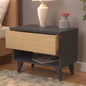 | كومودينة خشبي رمادي