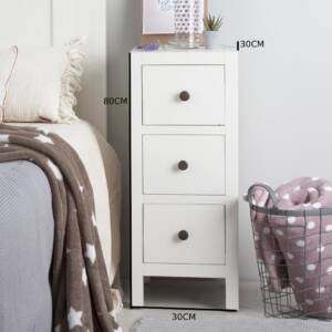 | كومودينة ابيض من خشب ام دي اف بادرج