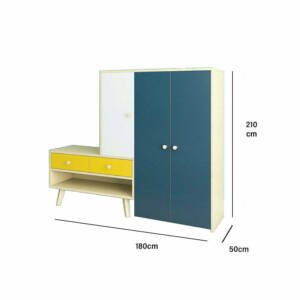 | دولاب بارفف و ادرج الارجل من خشب زان