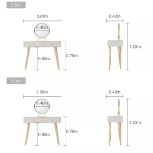 | طاولة زينه للمكياج مزودة بمرآة مضاءة