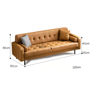 | كنب جلد ثلاثي بتصميم فاخر